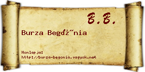 Burza Begónia névjegykártya
